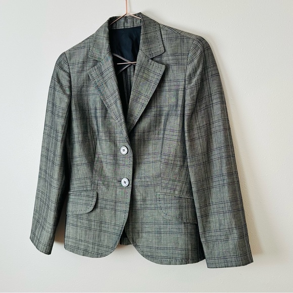 Burberry London blazer grey plaid wool blend - Picture 6 of 9